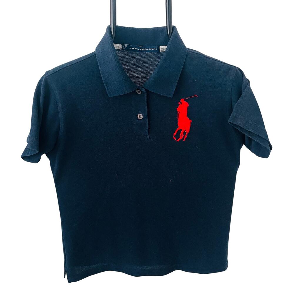 Ralph Lauren Sport Pink Pony Women’s XL Navy Polo Shirt Big Pony Logo